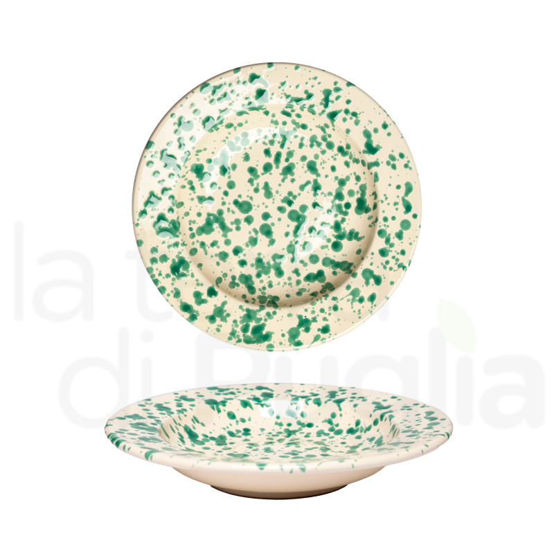 Terracotta deep plate with mottled effect 23cm