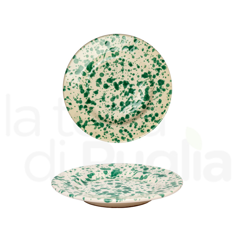 Terracotta flat plate with mottled effect 19cm