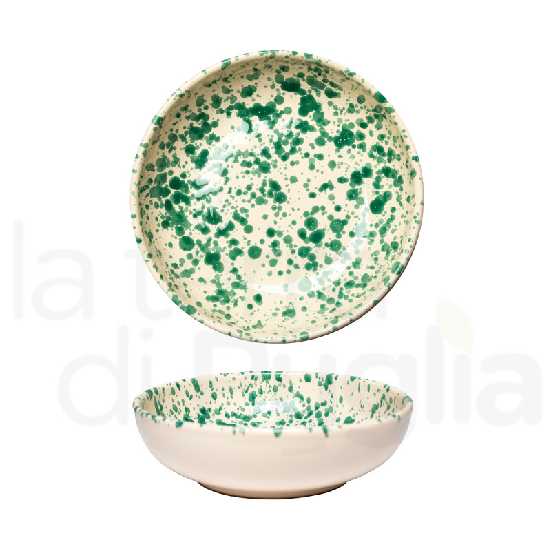 Assiette creuse en terre cuite effet marbré 19cm