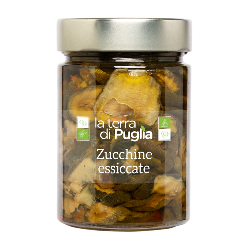 Getrockneten Zucchini in Olivenöl